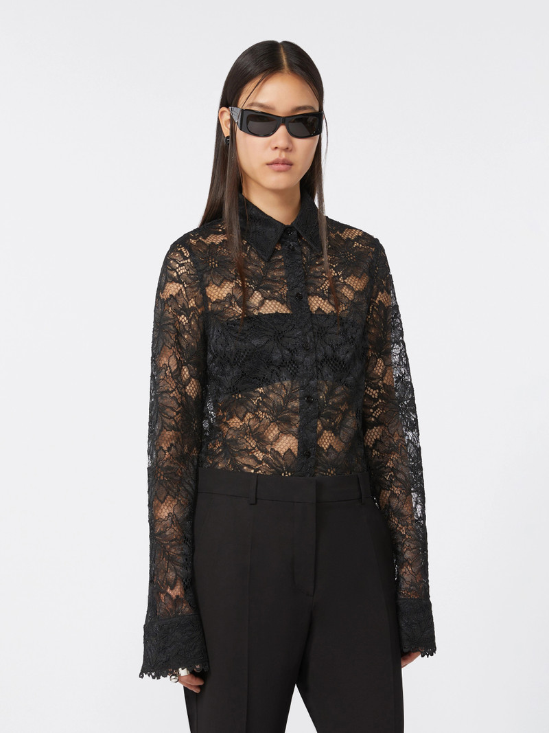 DENTICE Lace shirt - BLACK 5