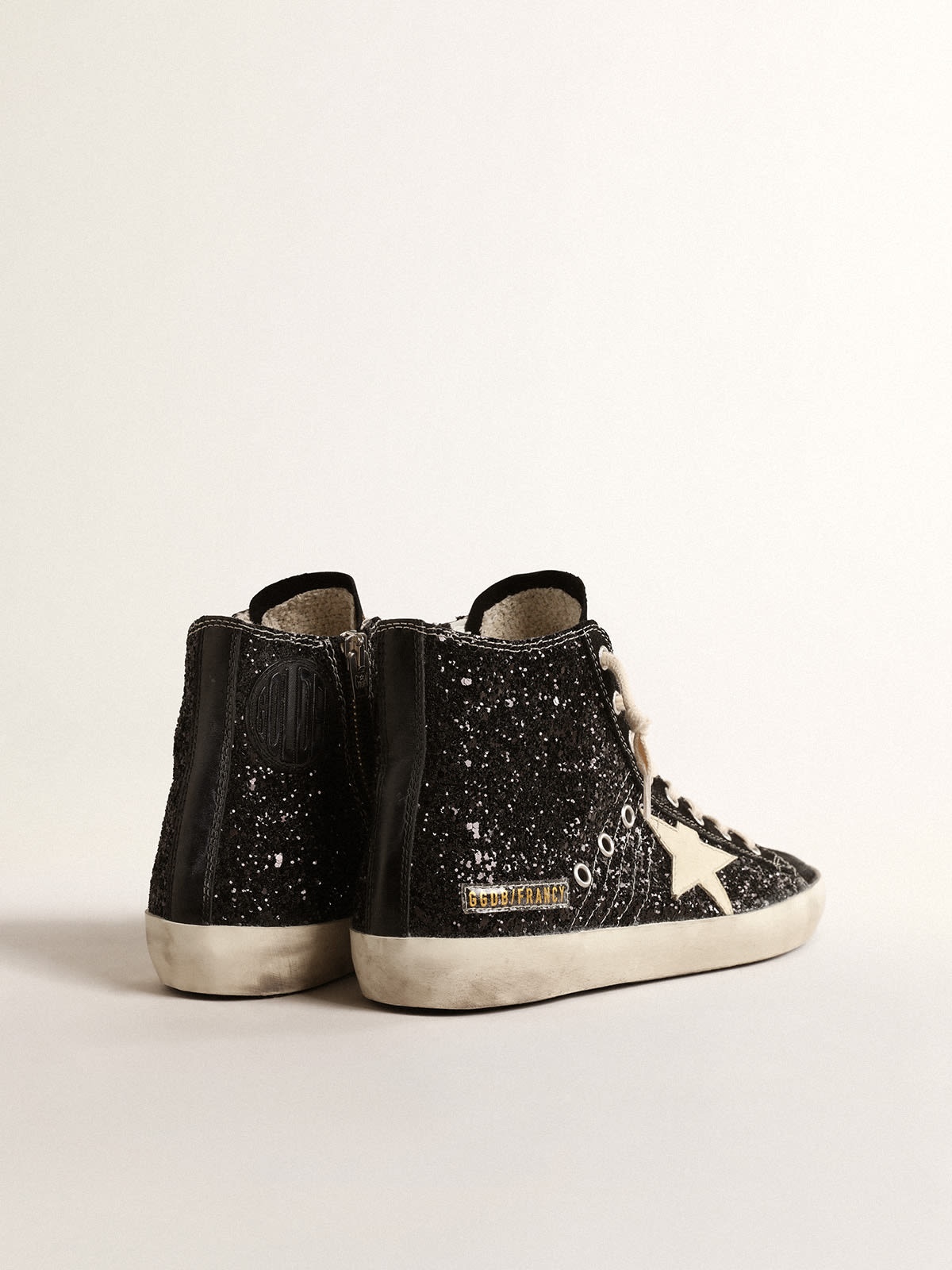 Golden Goose Francy Penstar LTD in glitter with ivory star and