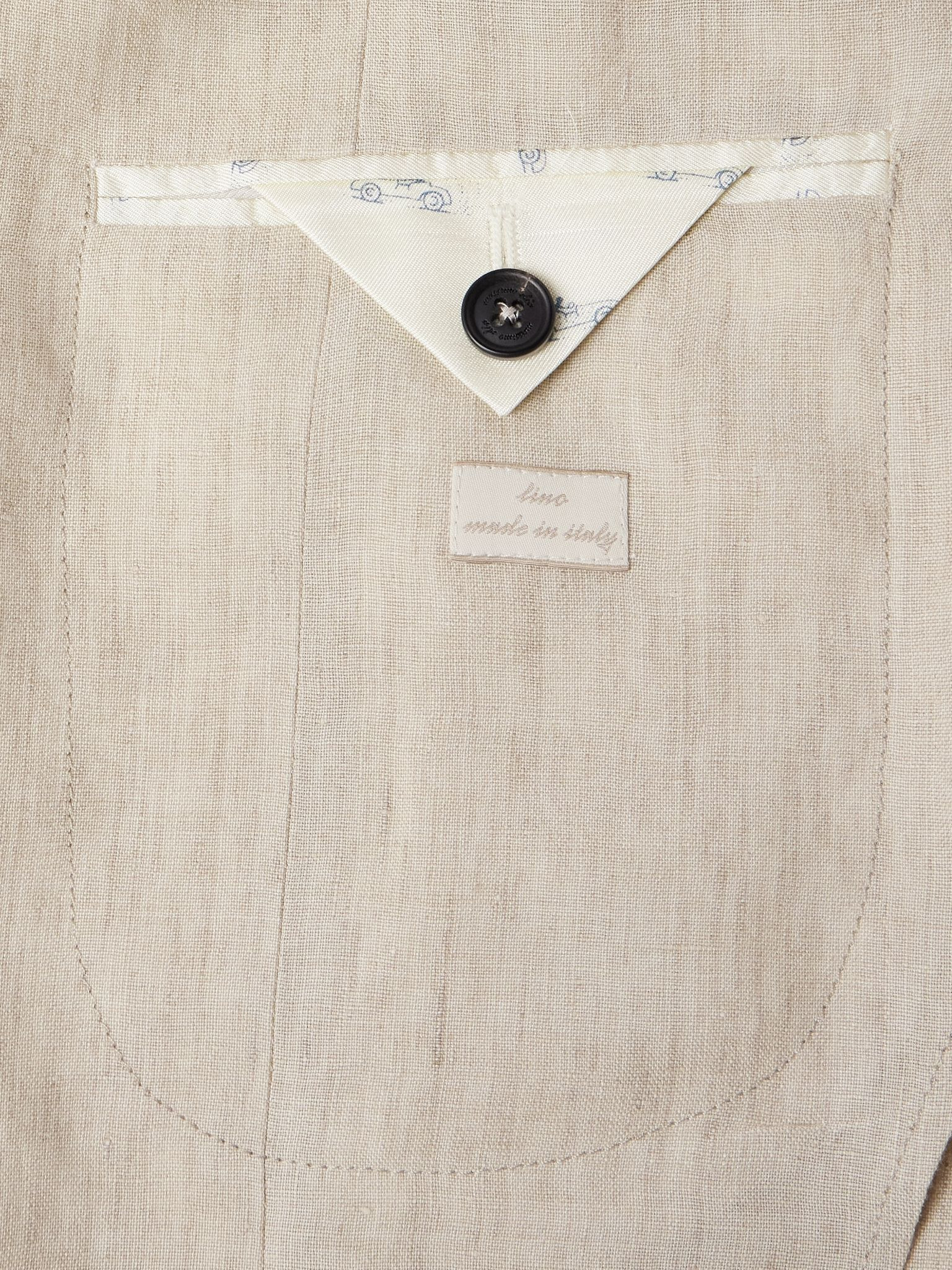 Gstaad Grandad-Collar Linen Overshirt Neutral - 5