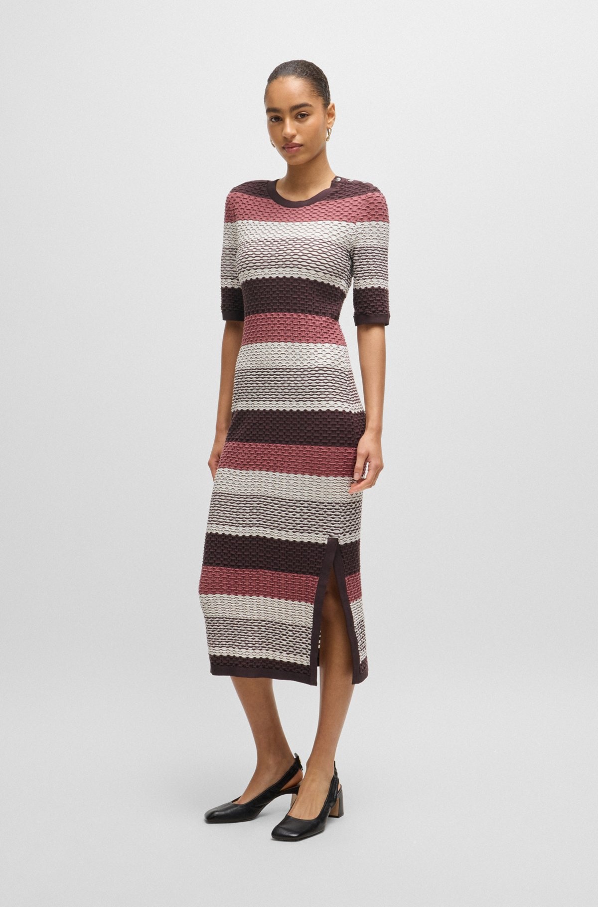 STRUCTURED-STRIPE DRESS IN STRETCH-COTTON JERSEY - 2