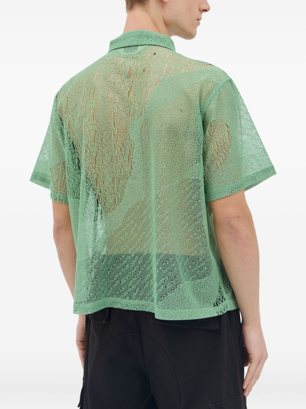 lace short-sleeve shirt - 4