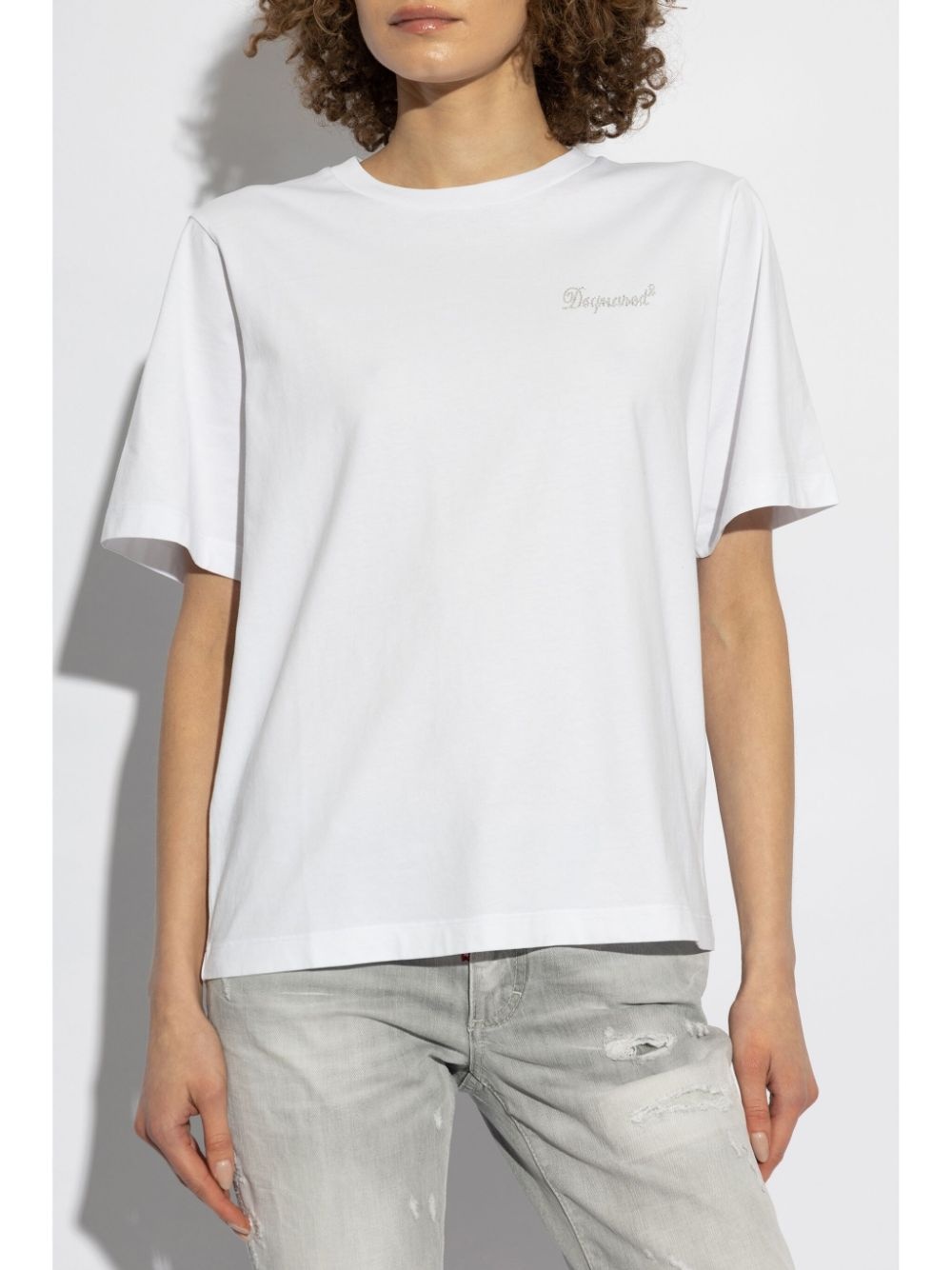 rhinestone-logo T-shirt - 3