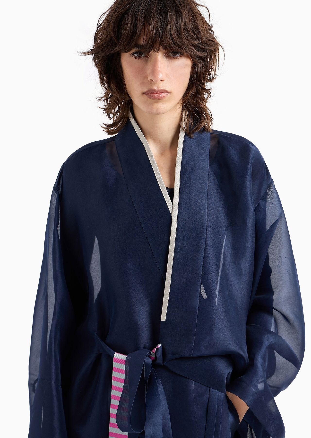 Shantung silk organza kimono - 6