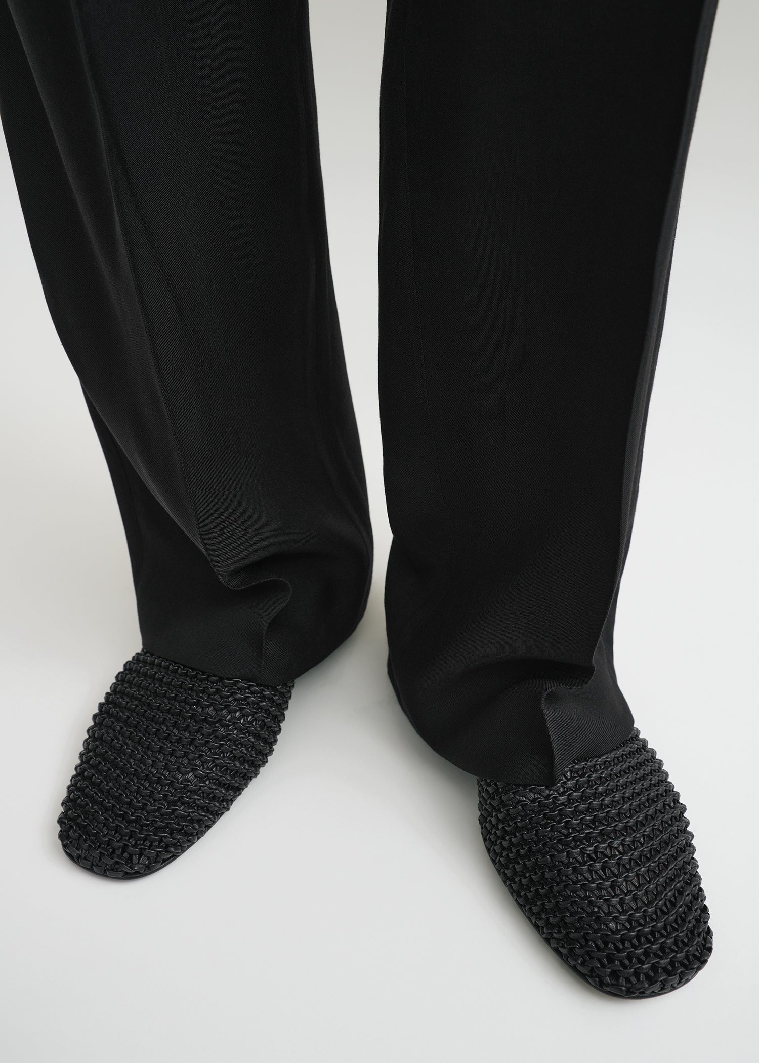 Woven leather ballerinas black - 2