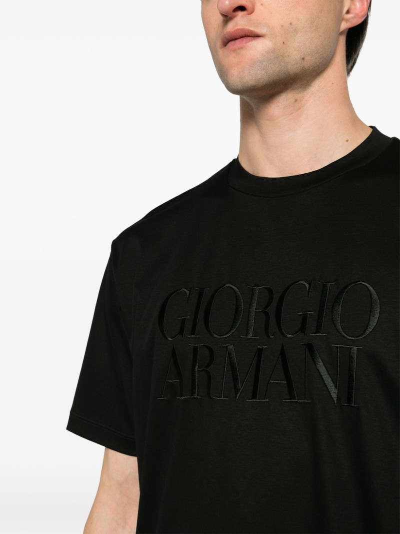 logo-embroidered cotton T-shirt 5