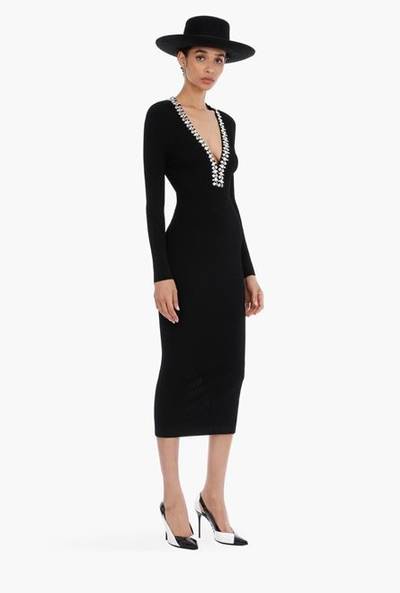 Balmain Mid-length black knit dress with silver embroidery outlook