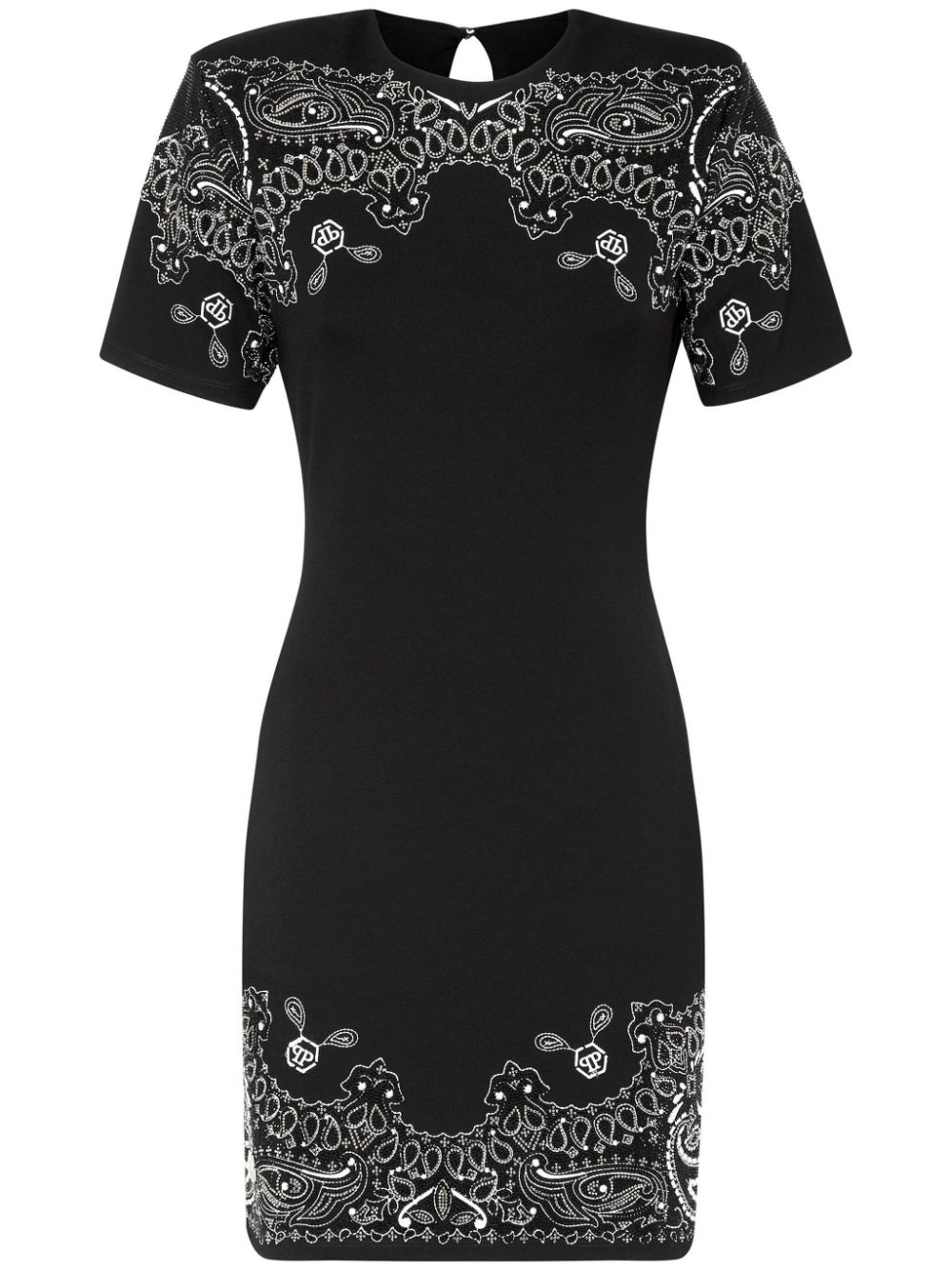 paisley-print crew-neck minidress - 1