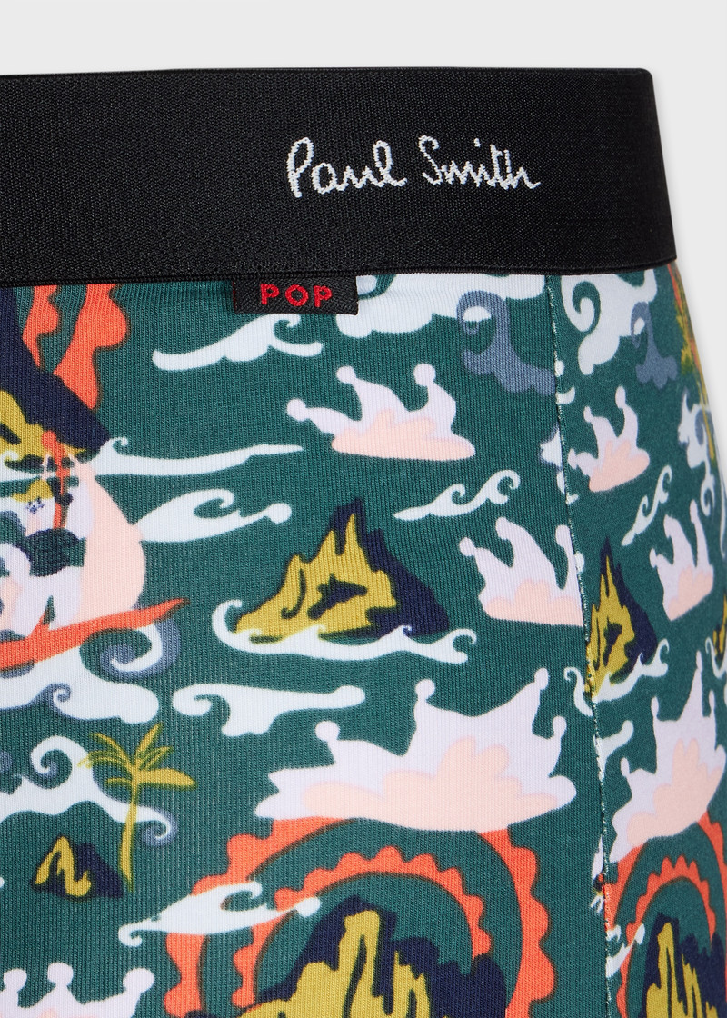 Teal 'Island' Print Boxer Briefs 3