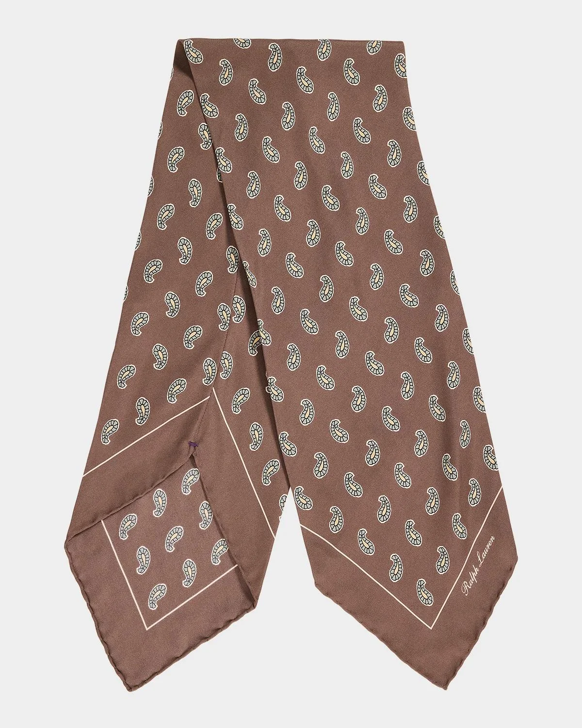 Men's Pine-Motif Silk Neckerchief - 1