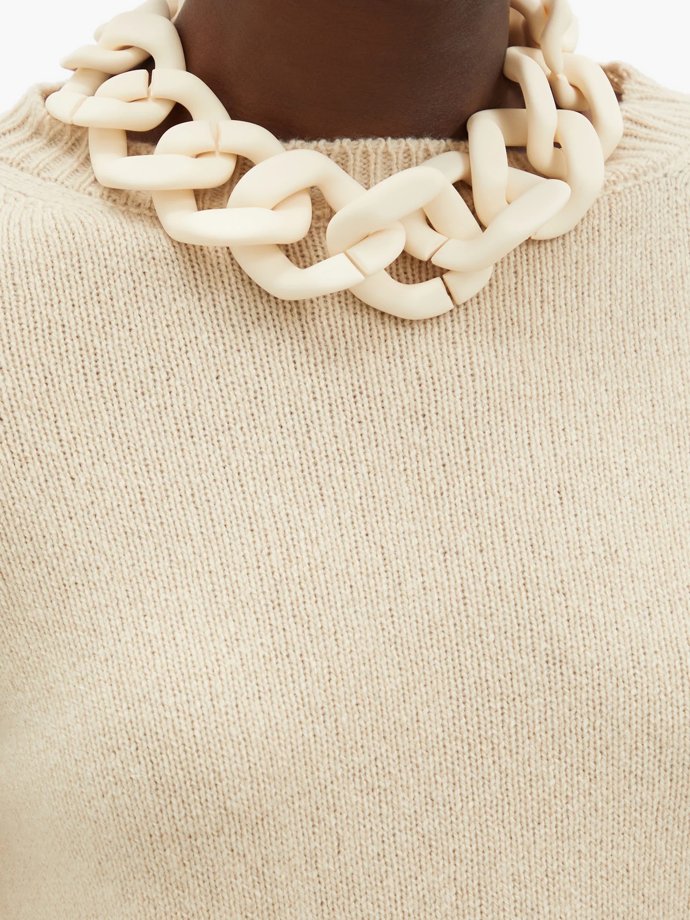 Boat-neck crop-sleeved sweater - 4