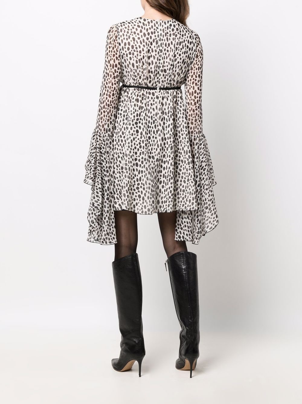 dalmatian-print silk dress - 4