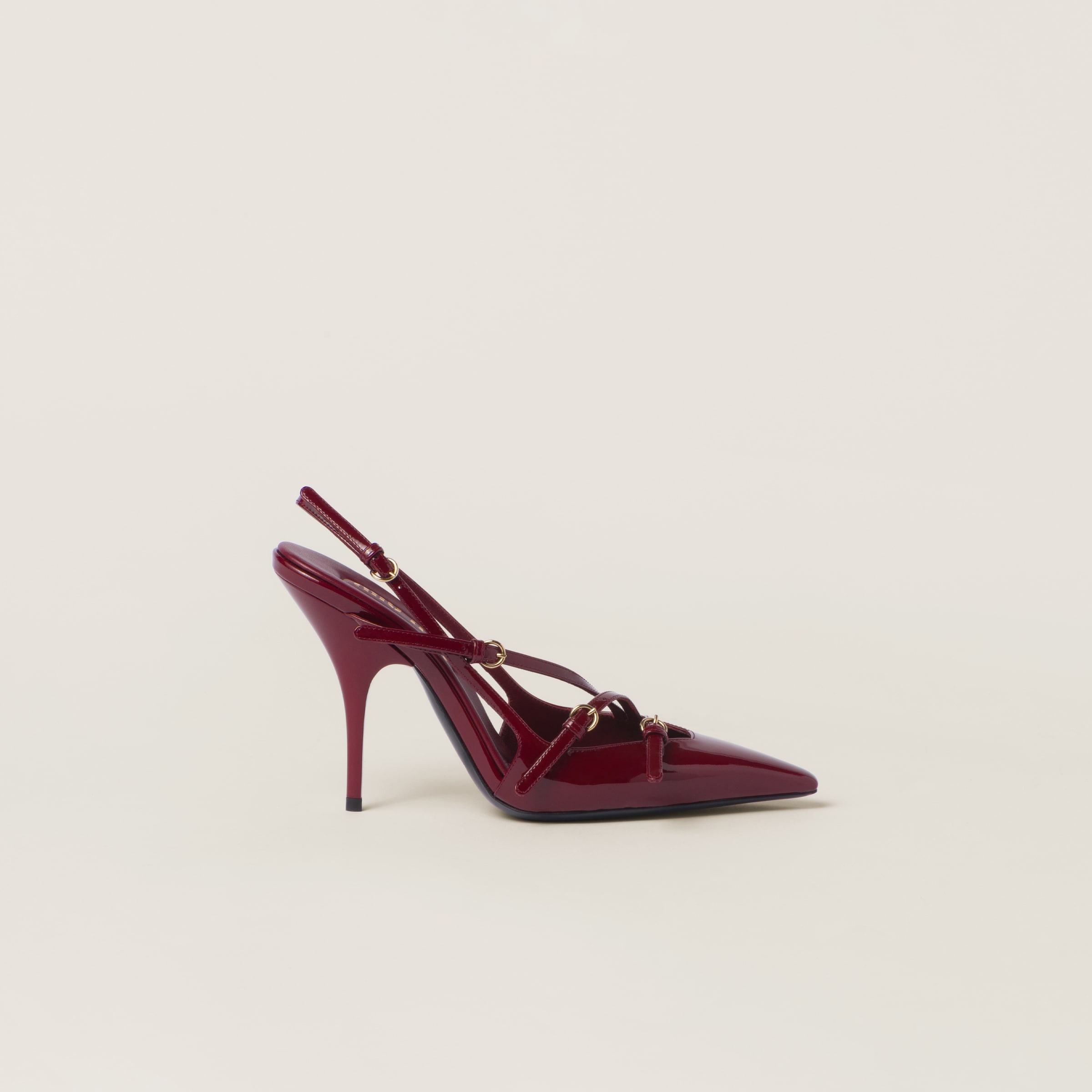 Patent leather slingbacks with buckles - 2