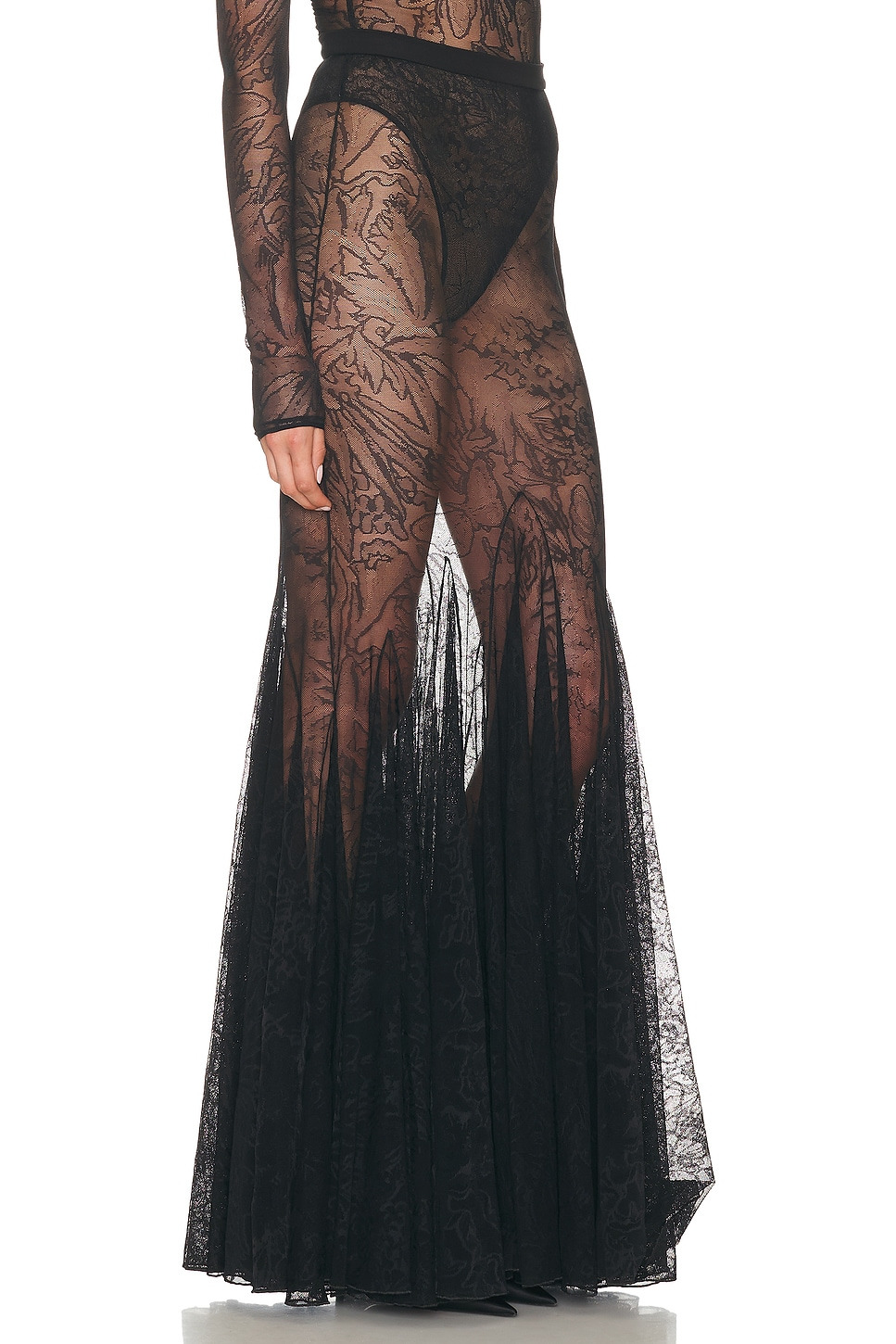 Floral Lace Maxi Skirt - 2