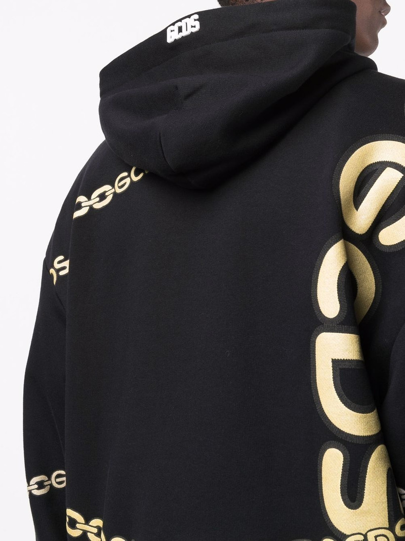 chain-link logo-print hoodie 5