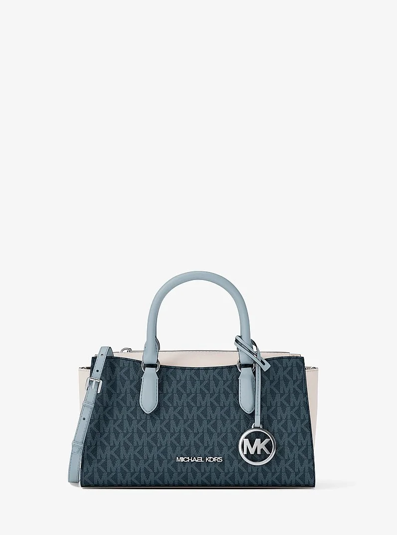 Arden Small Color-Block Signature Logo Messenger Bag - 1