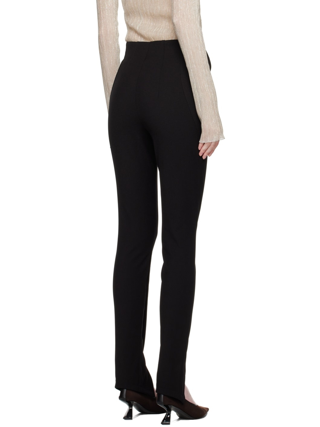 Black Zip Vent Trousers - 3