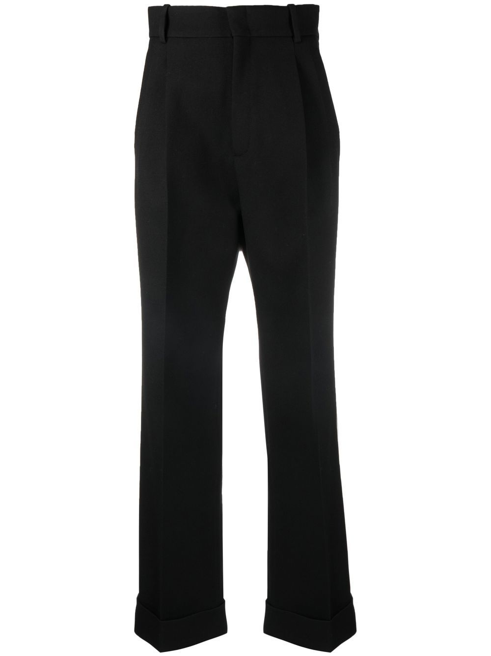 high-waisted wool trousers - 1