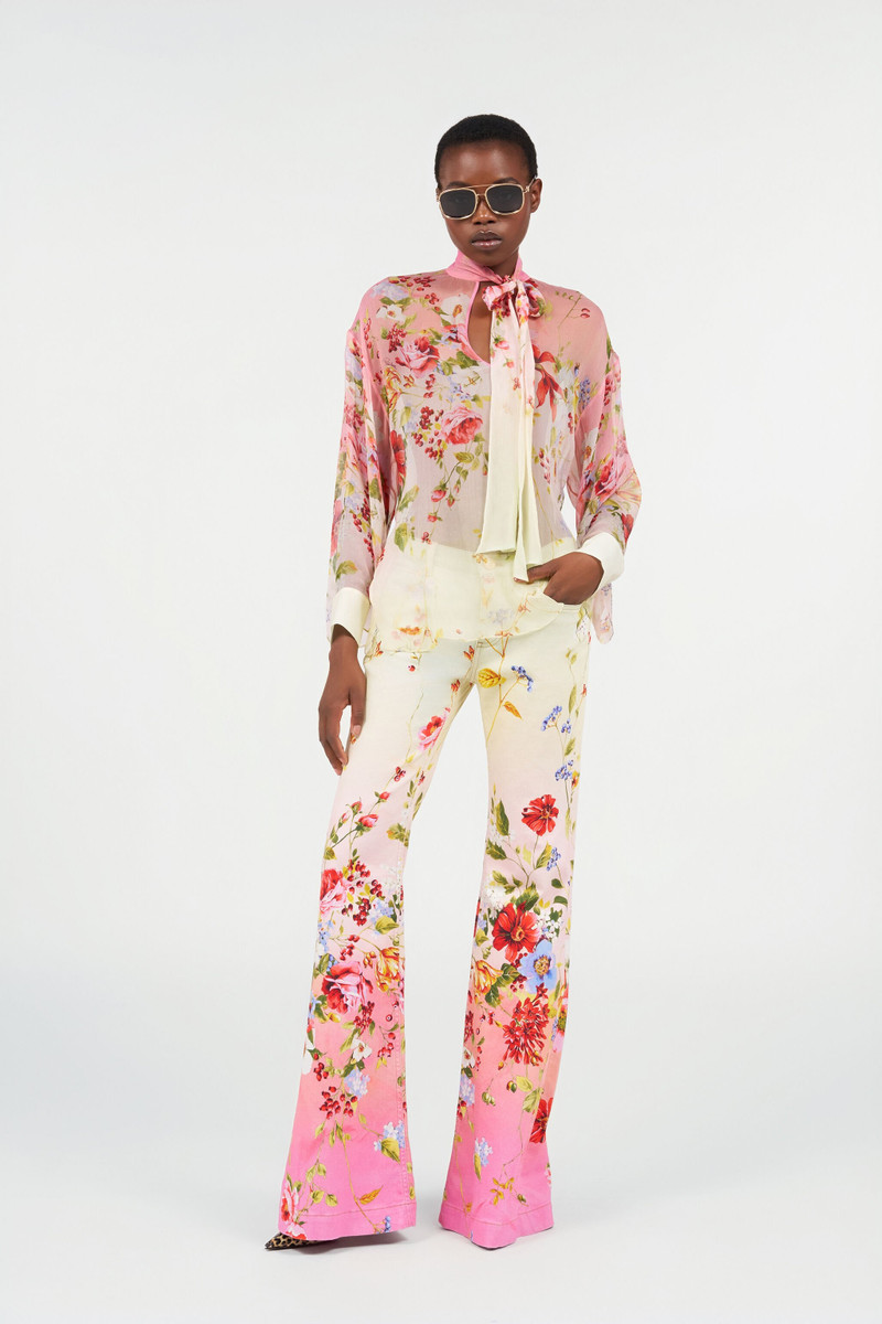 Roberto Cavalli Miami Flowers Print Flare Pants outlook