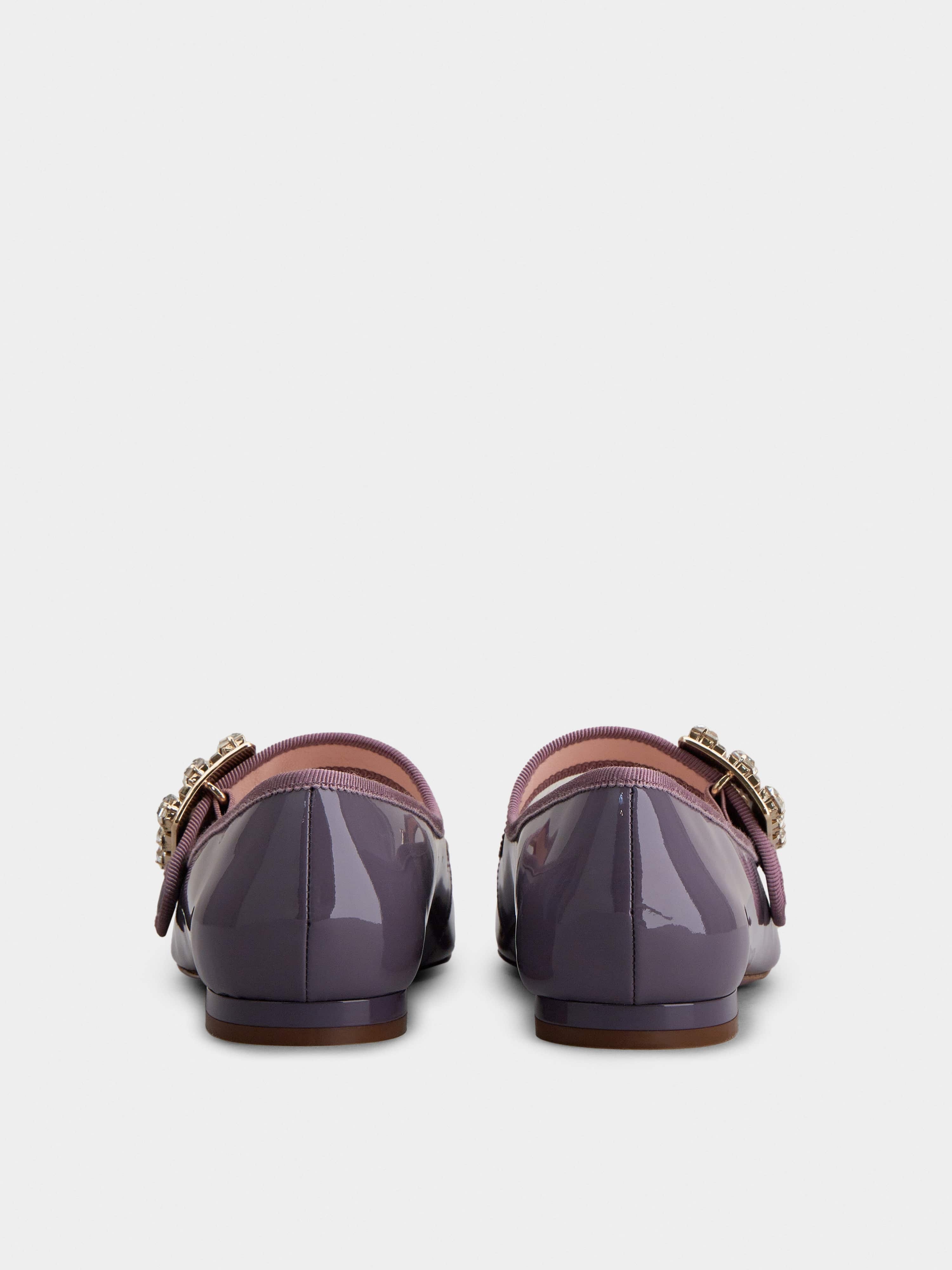 Très Vivier Strass Buckle Babies Ballerinas in Patent Leather - 5
