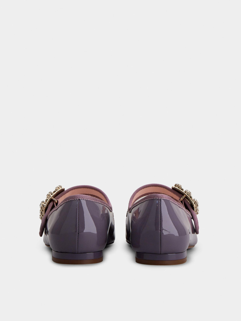 Roger Vivier Très Vivier Strass Buckle Babies Ballerinas in Patent Leather outlook