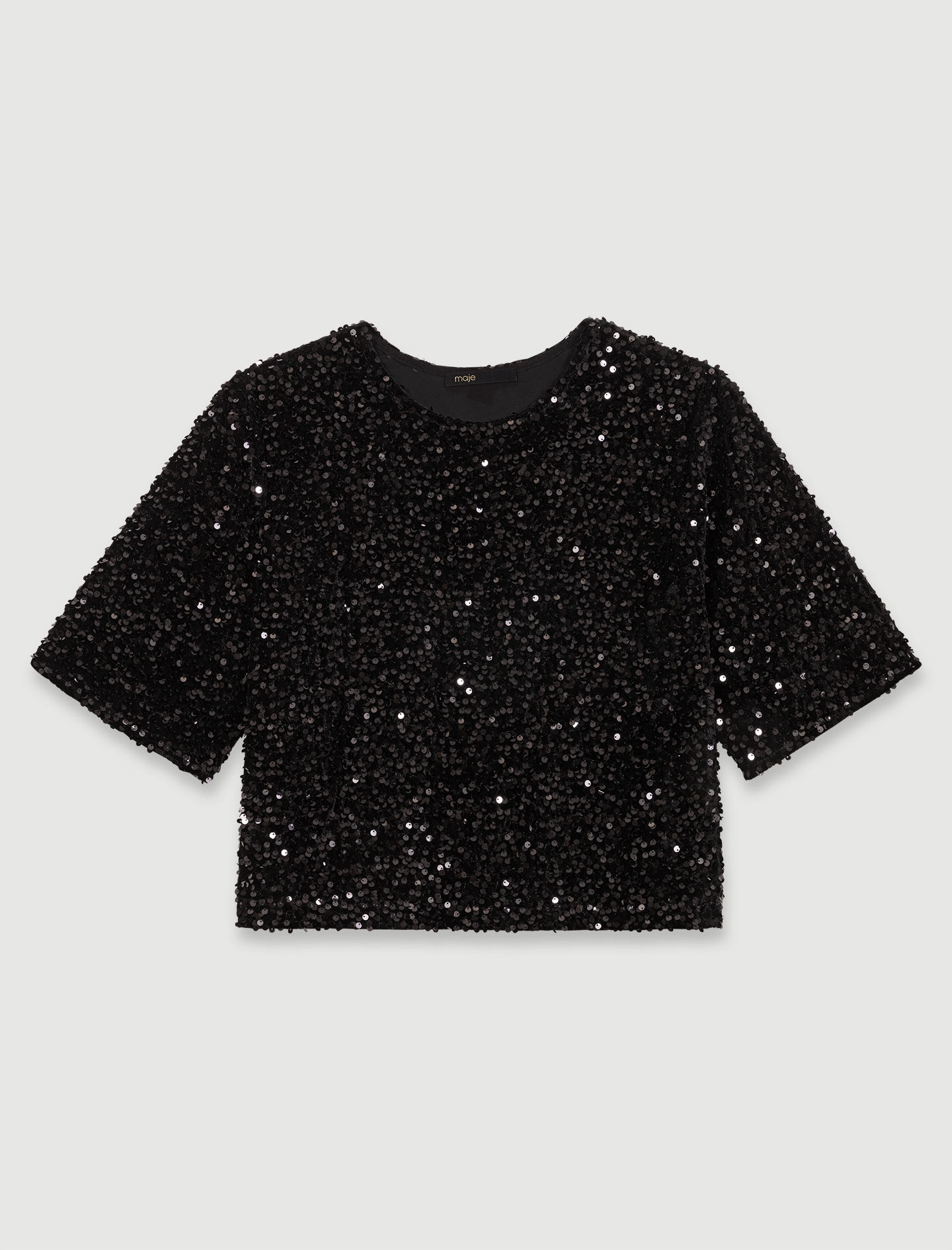 Sequinned velvet top - 1