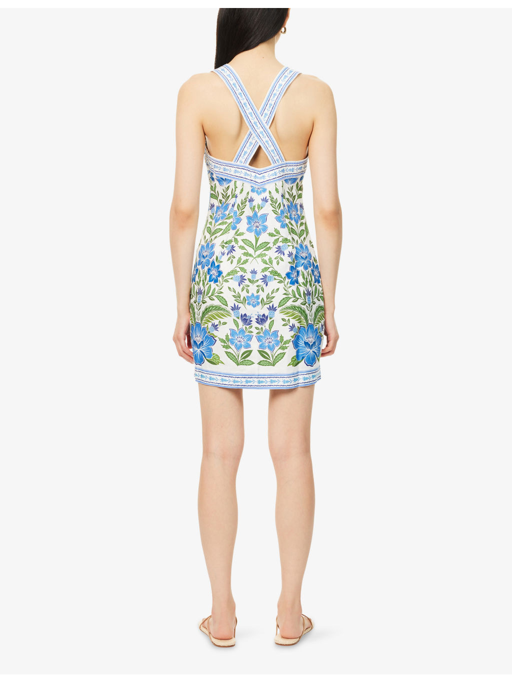 Tropicance Shoulder-Straps Linen Mini Dress - 4
