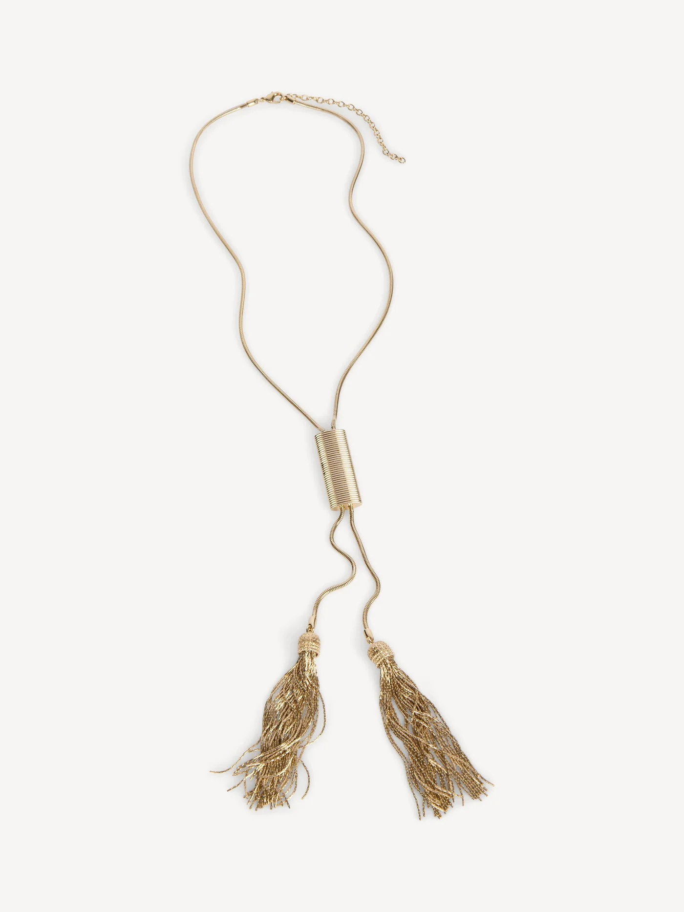 Long brass tassel necklace - 1