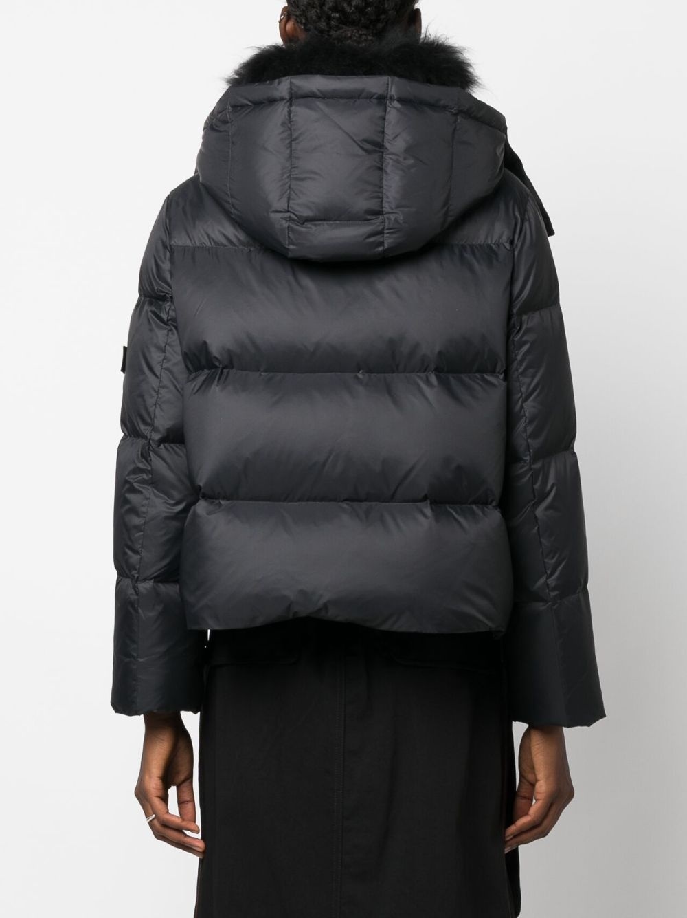 detachable-hood zipped puffer jacket - 4