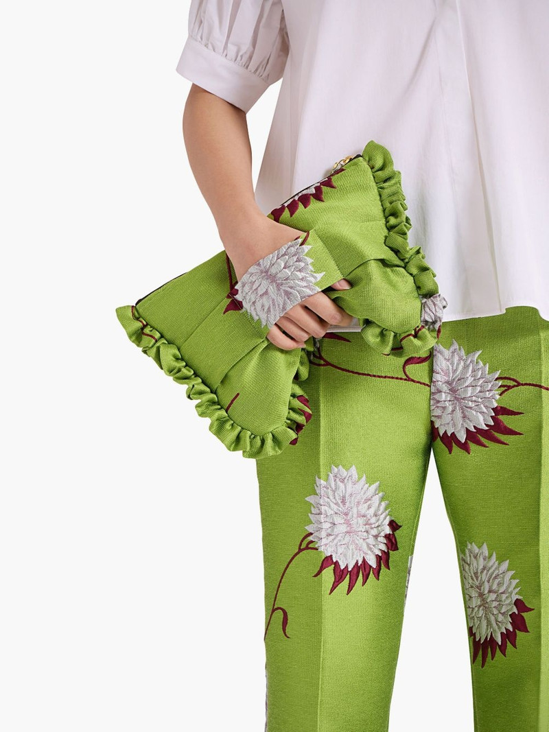 La DoubleJ ruffled clutch outlook