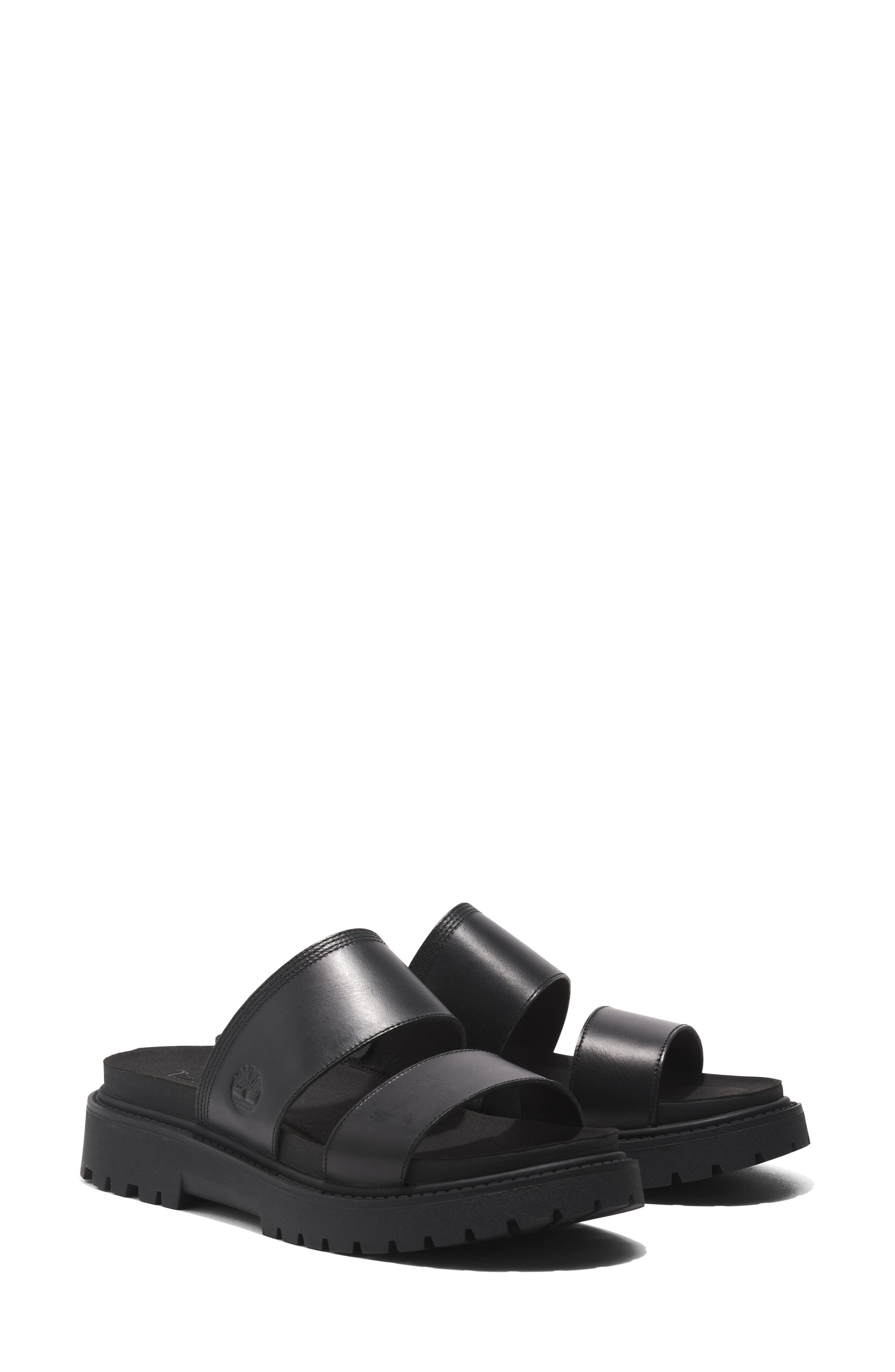 Timberland Clairemont Way Slide Sandal in Black Full Grain at Nordstrom - 7