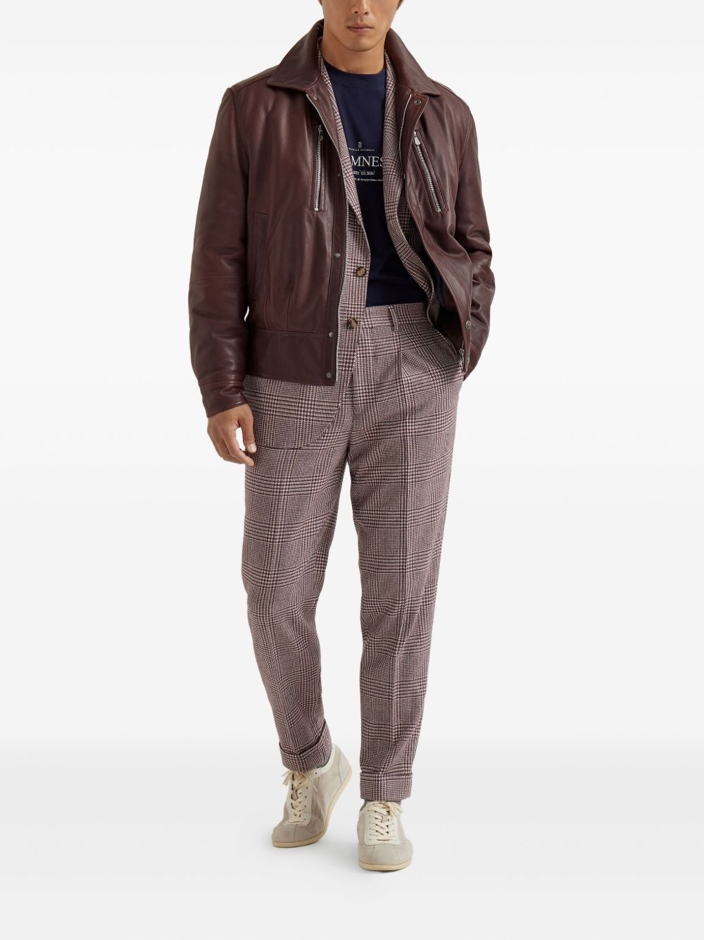 checked-pattern blazer - 2