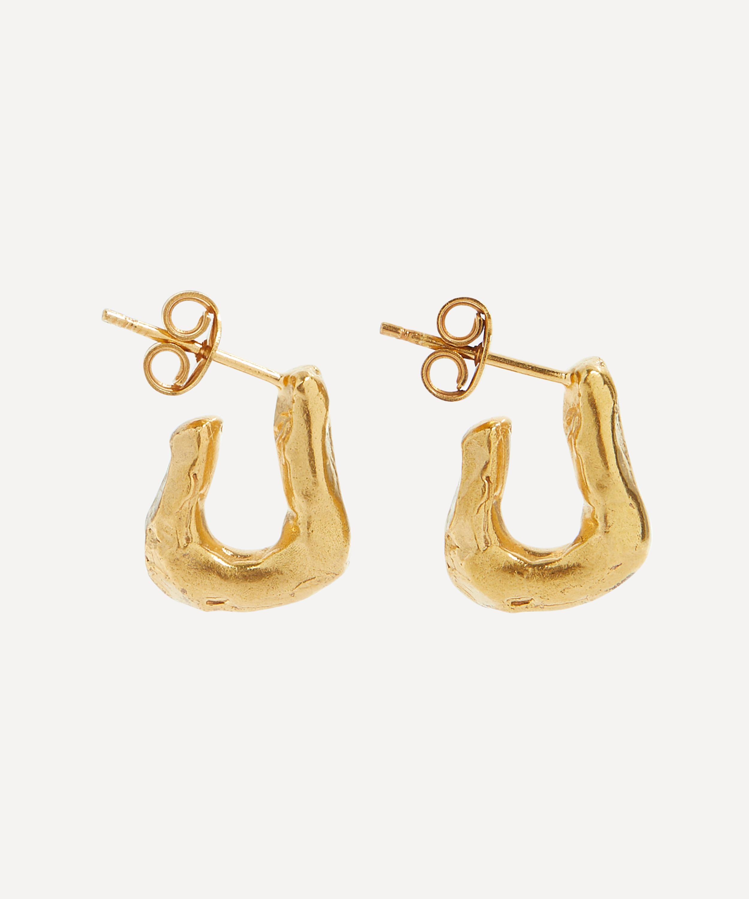 24ct Gold-Plated The Mini Link of Wanderlust Hoop Earrings - 2