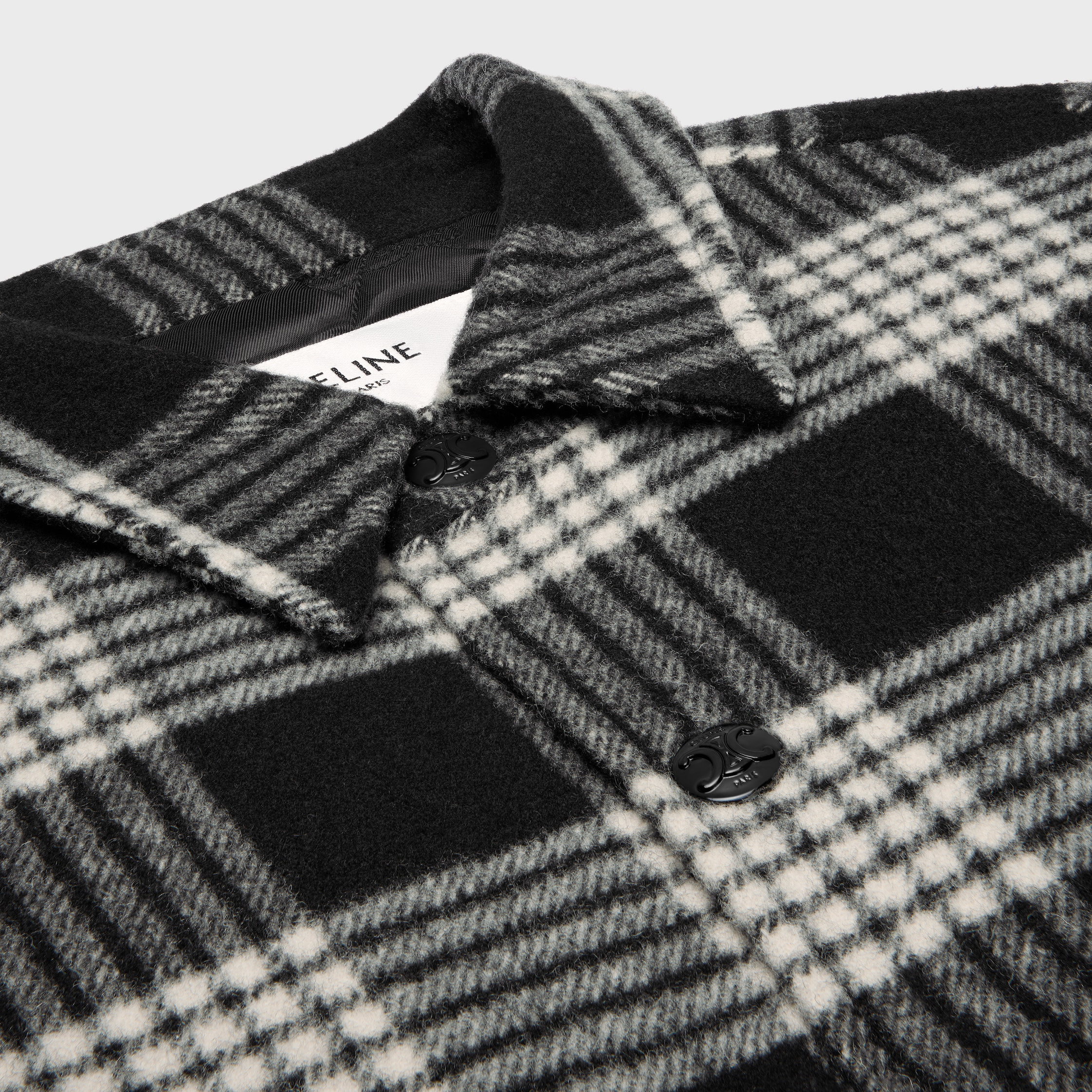 quilted overshirt IN CHECKED WOOL - 3