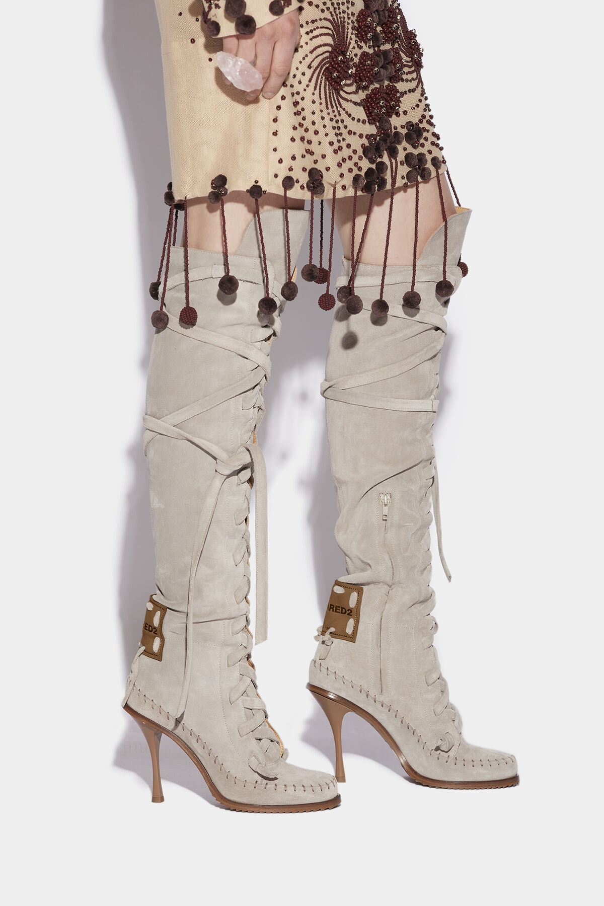 FRINGES HEELED BOOTS - 1