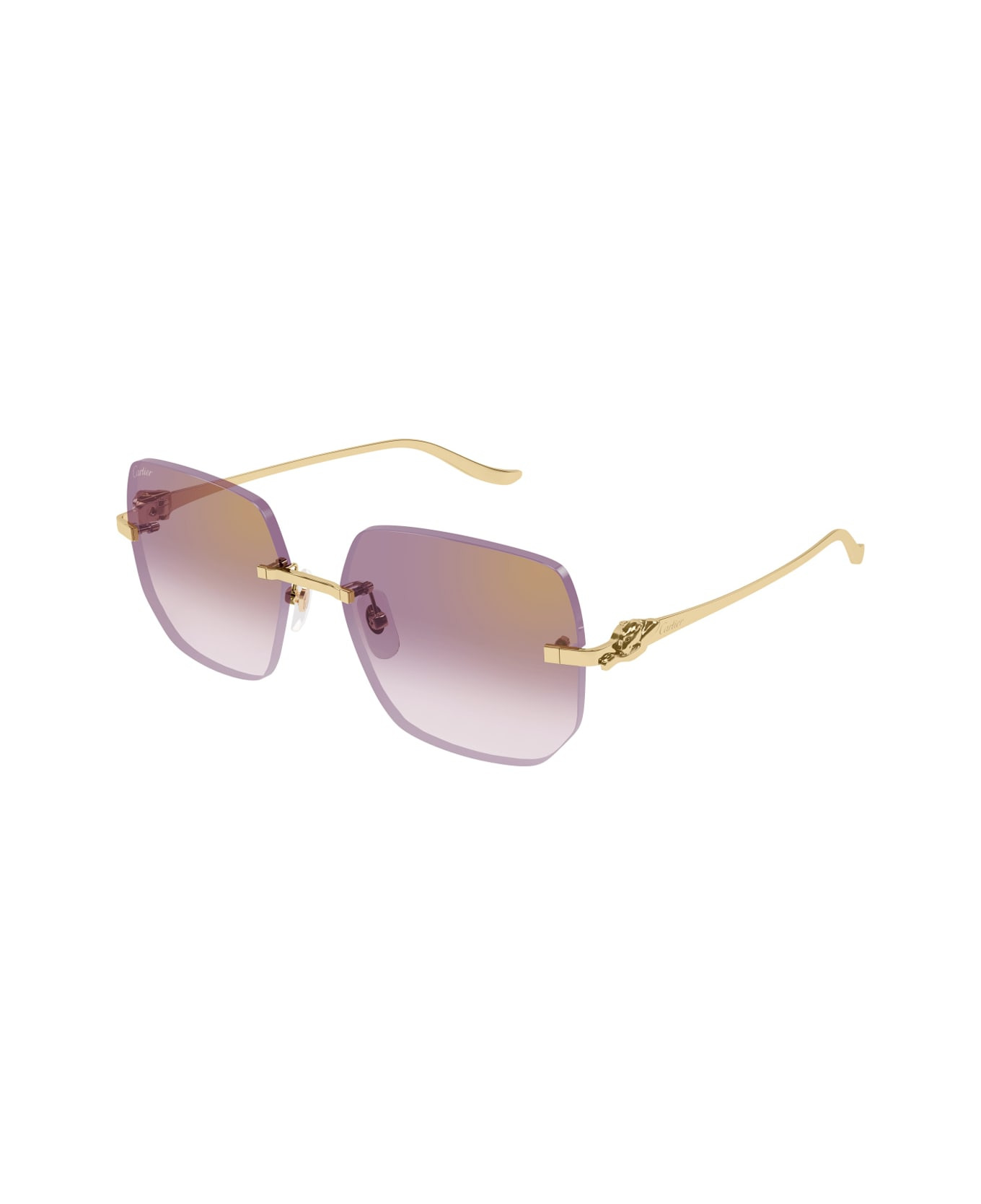 Cartier Ct0549s Panthere De Cartier 004 Gold Violet Sunglasses - 2