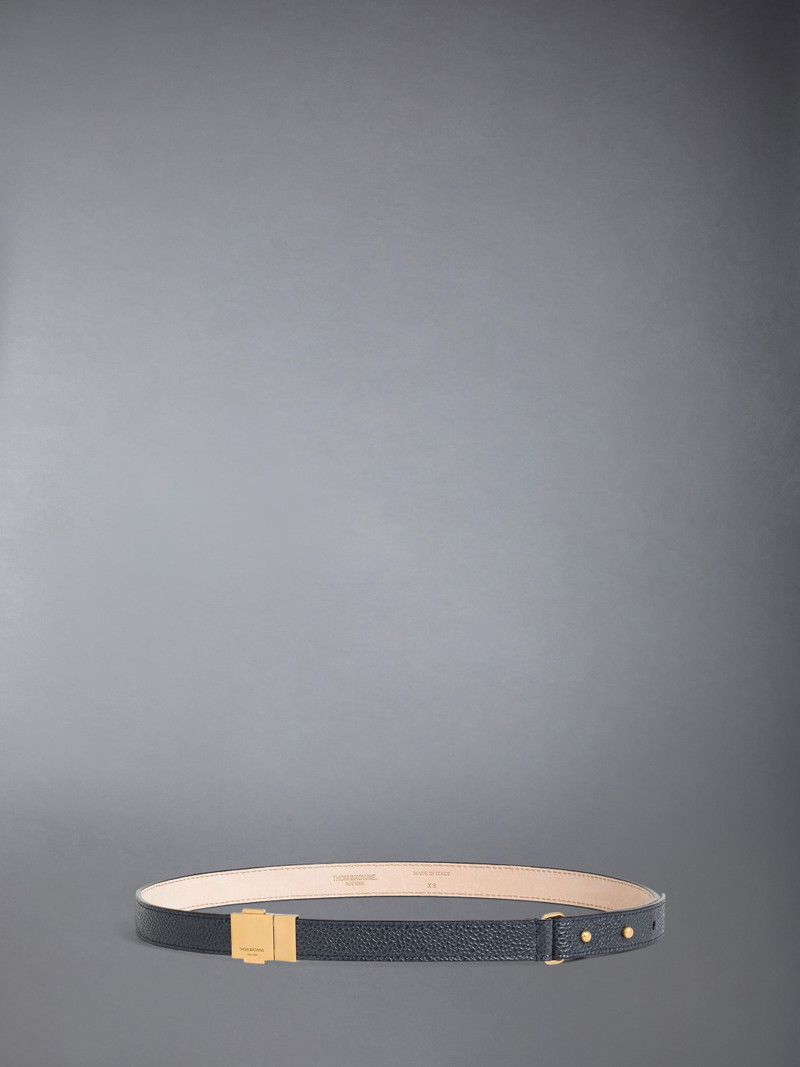 PEBBLE GRAIN LEATHER CLIP BUCKLE BELT 1