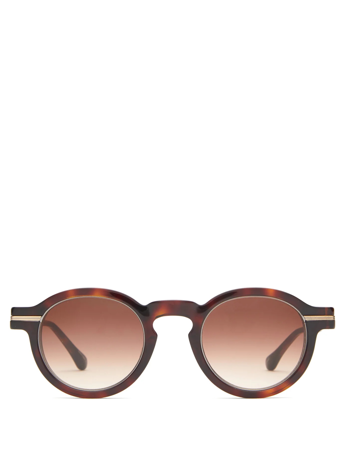 Round tortoiseshell-acetate sunglasses - 1