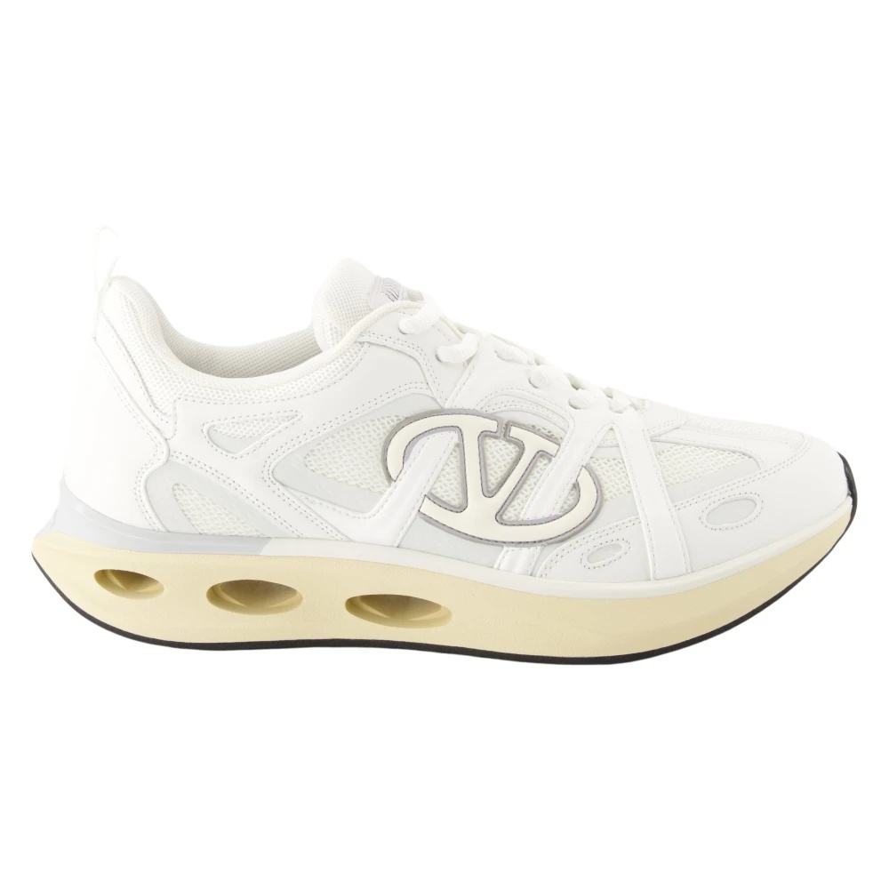 スニーカー VALENTINO WHITE LEATHER AND FABRIC VLOGO EASYJOG SNEAKERS Valentino Garavani White leather and fabric VLogo EasyJog