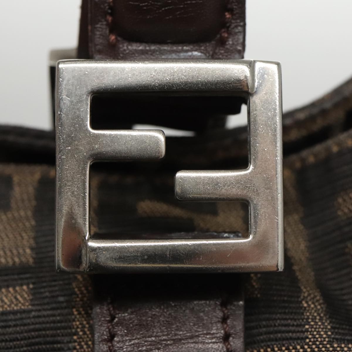 FENDI Zucca Canvas Tote Bag Brown Black - 15