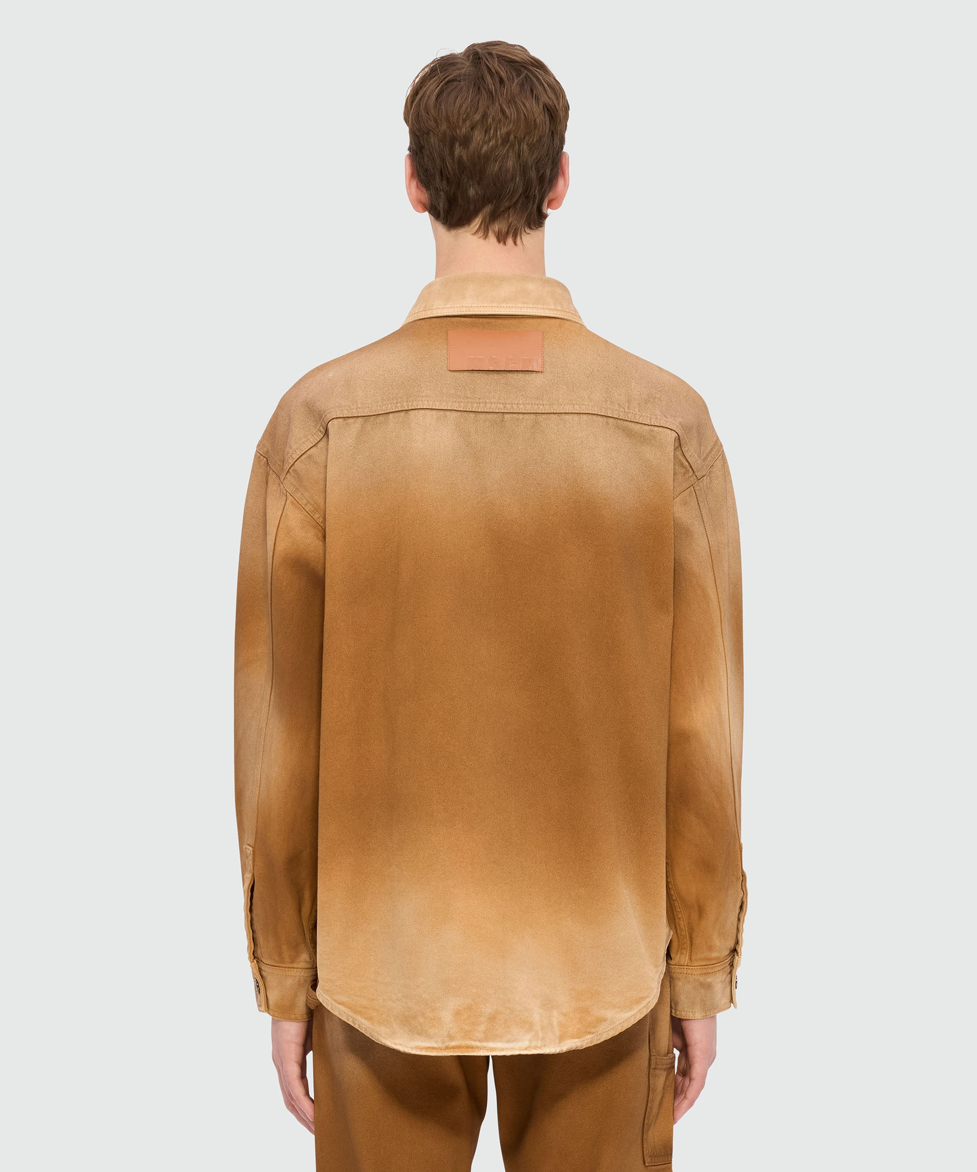 Beige spray-effect denim shirt - 3