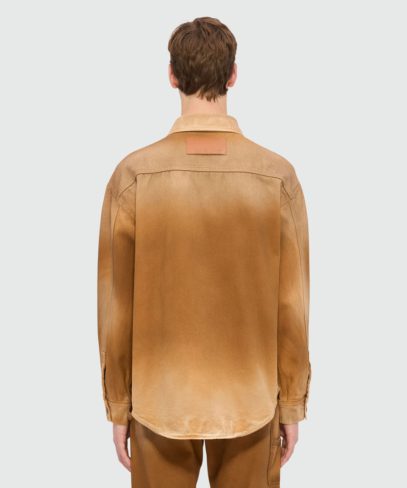 Beige spray-effect denim shirt 3
