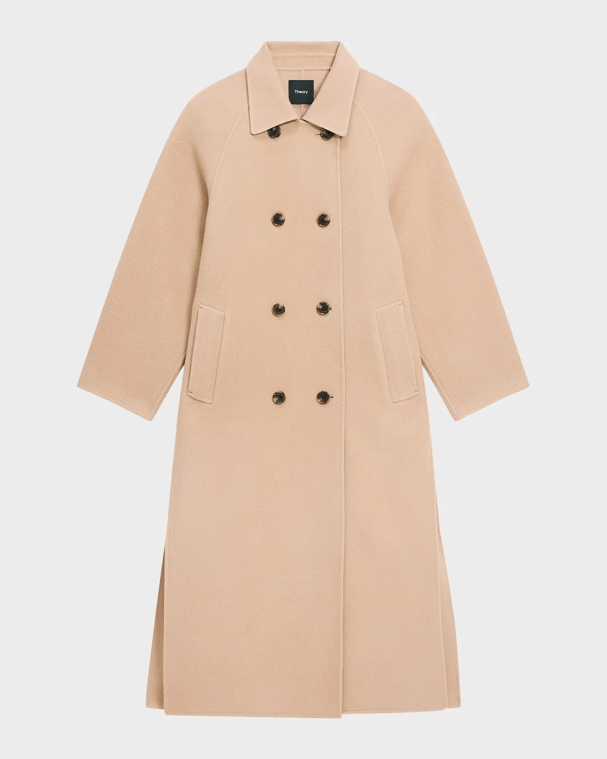 Double-Breasted Wool Trench Coat - 1
