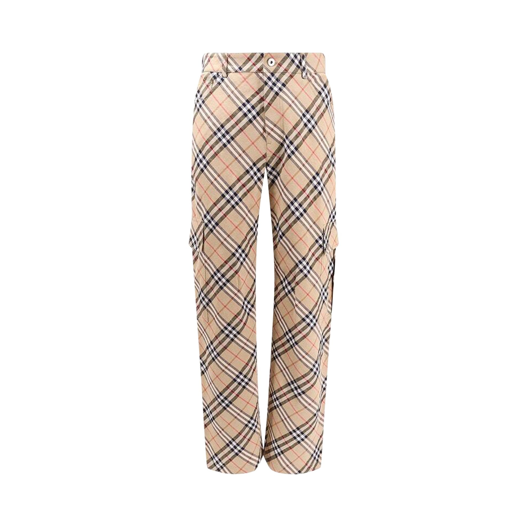 Burberry Check Stretch Trousers 'Teacup/Pasture' - 1