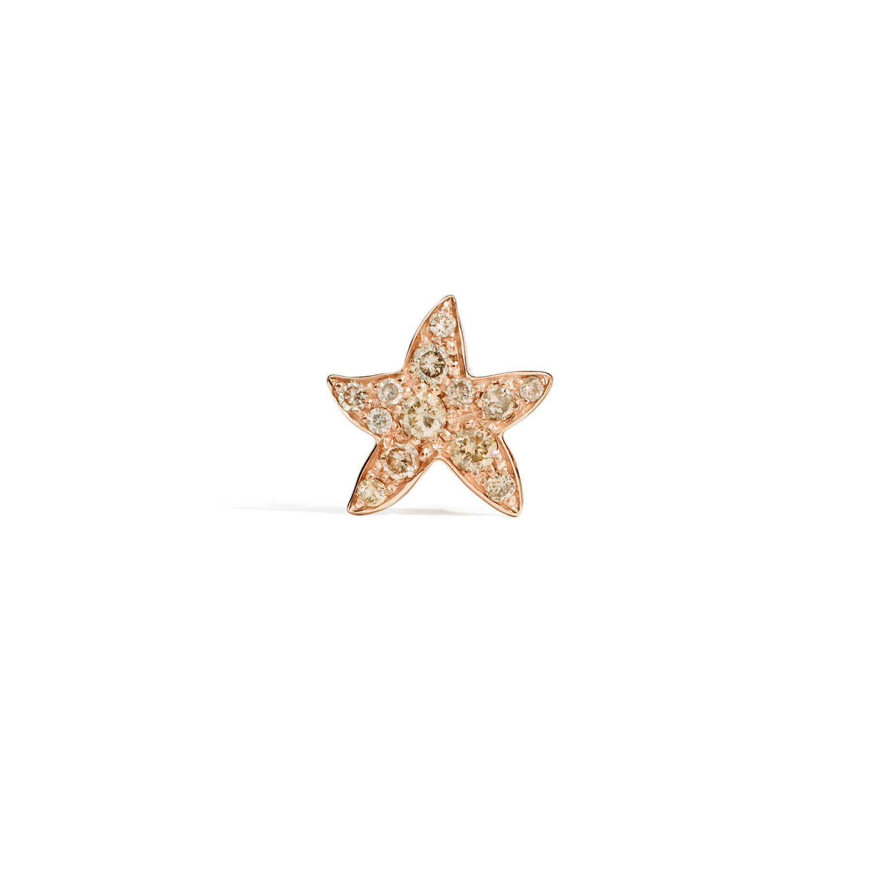 ROSE GOLD & DIAMOND STAR STUD EARRING - 2