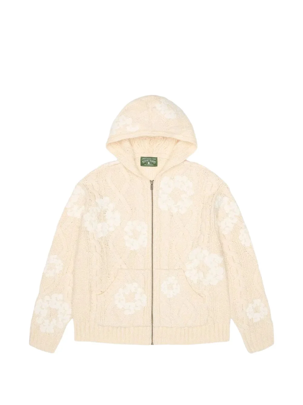 zip hooded fisherman sweater - 1