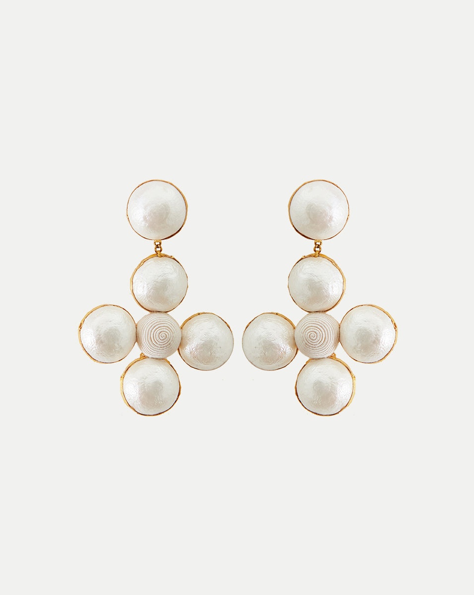 PEARL CROSS EARRINGS | POST BACKING 1