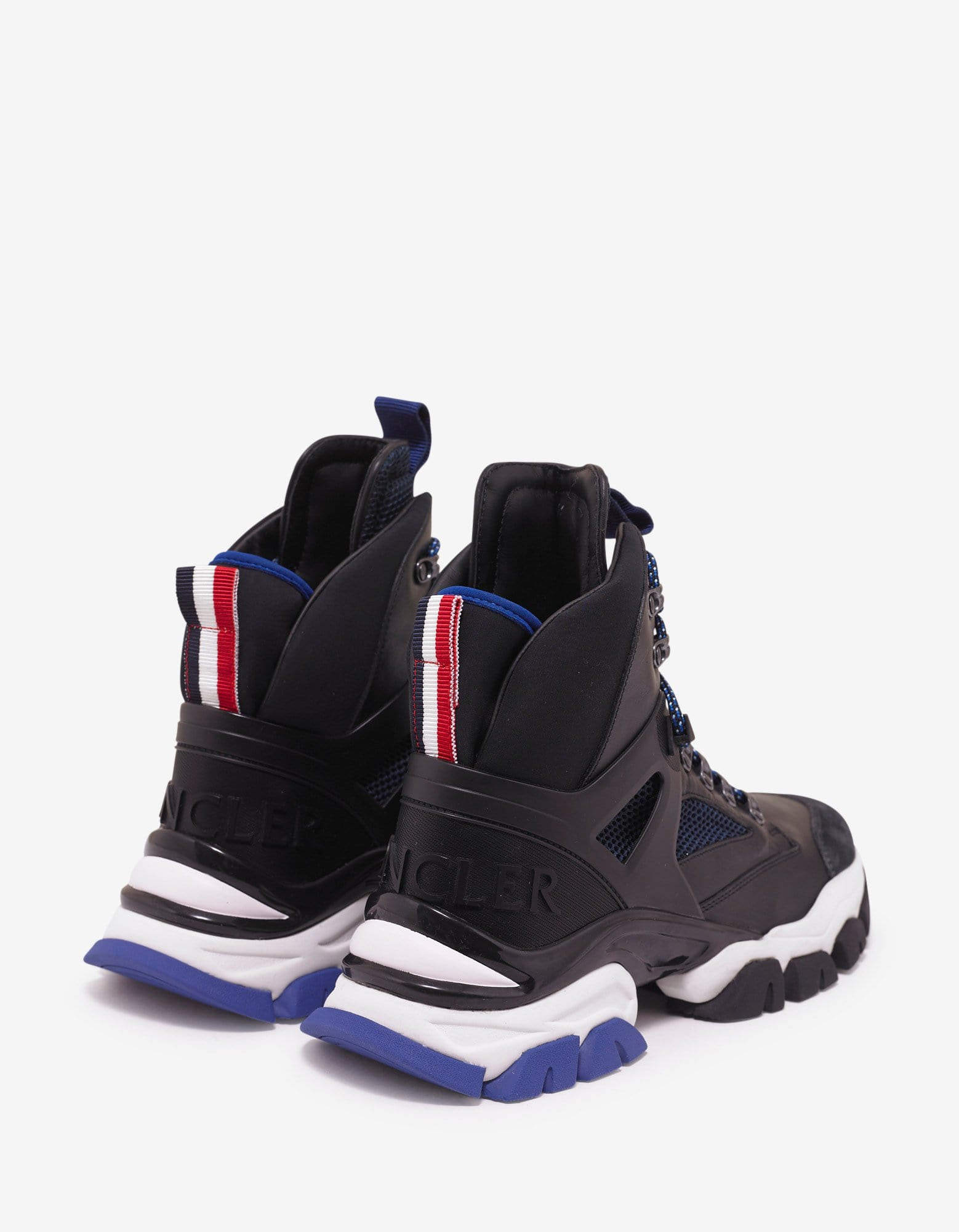Moncler Tristan Black Leather & Mesh High Top Trainers - 7