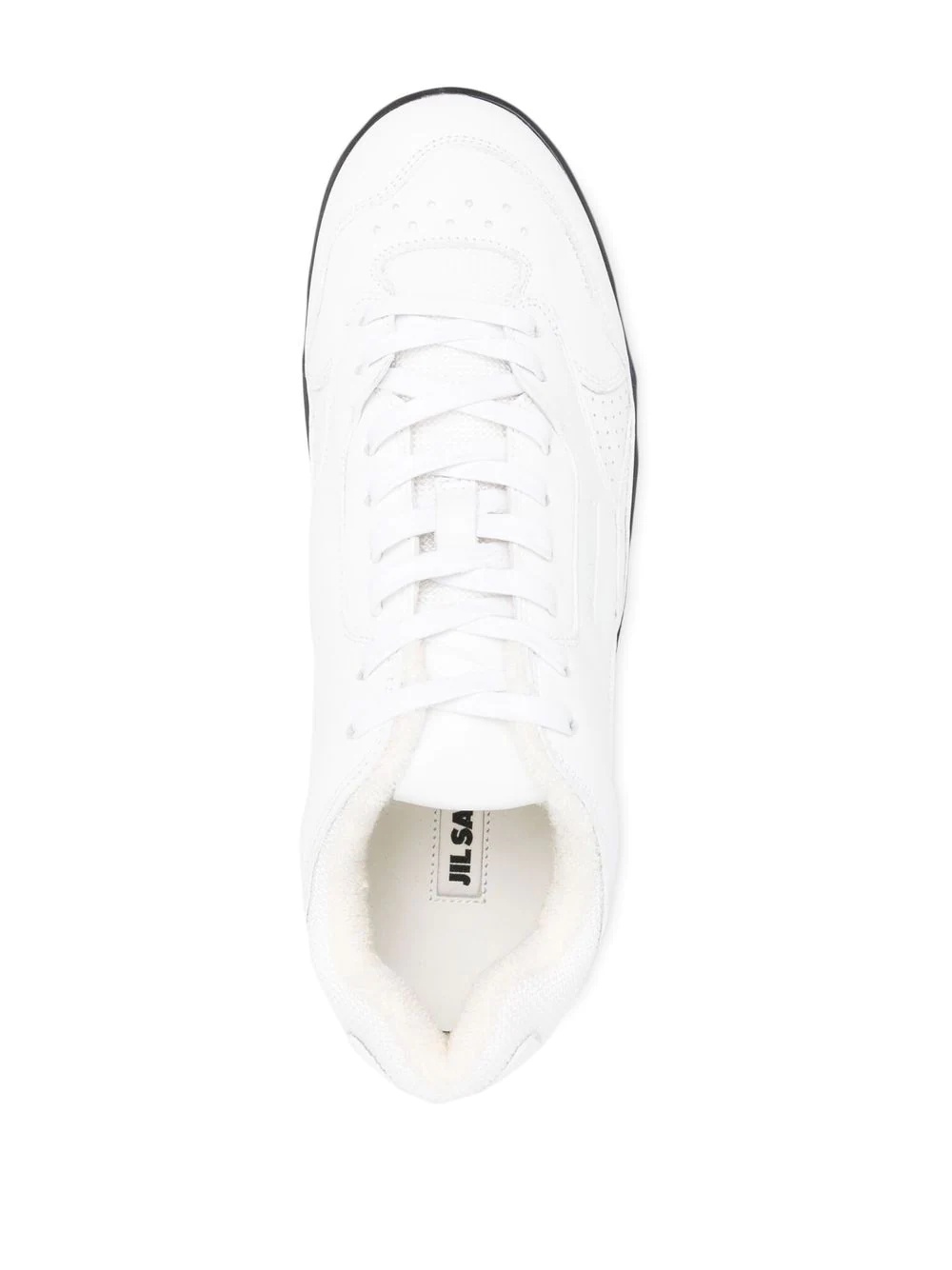 panelled low-top leather sneakers - 4