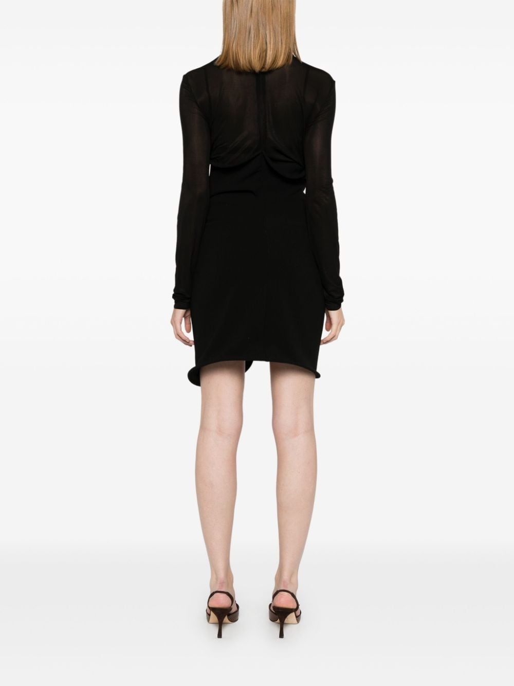 sculptural high-neck mini dress - 4