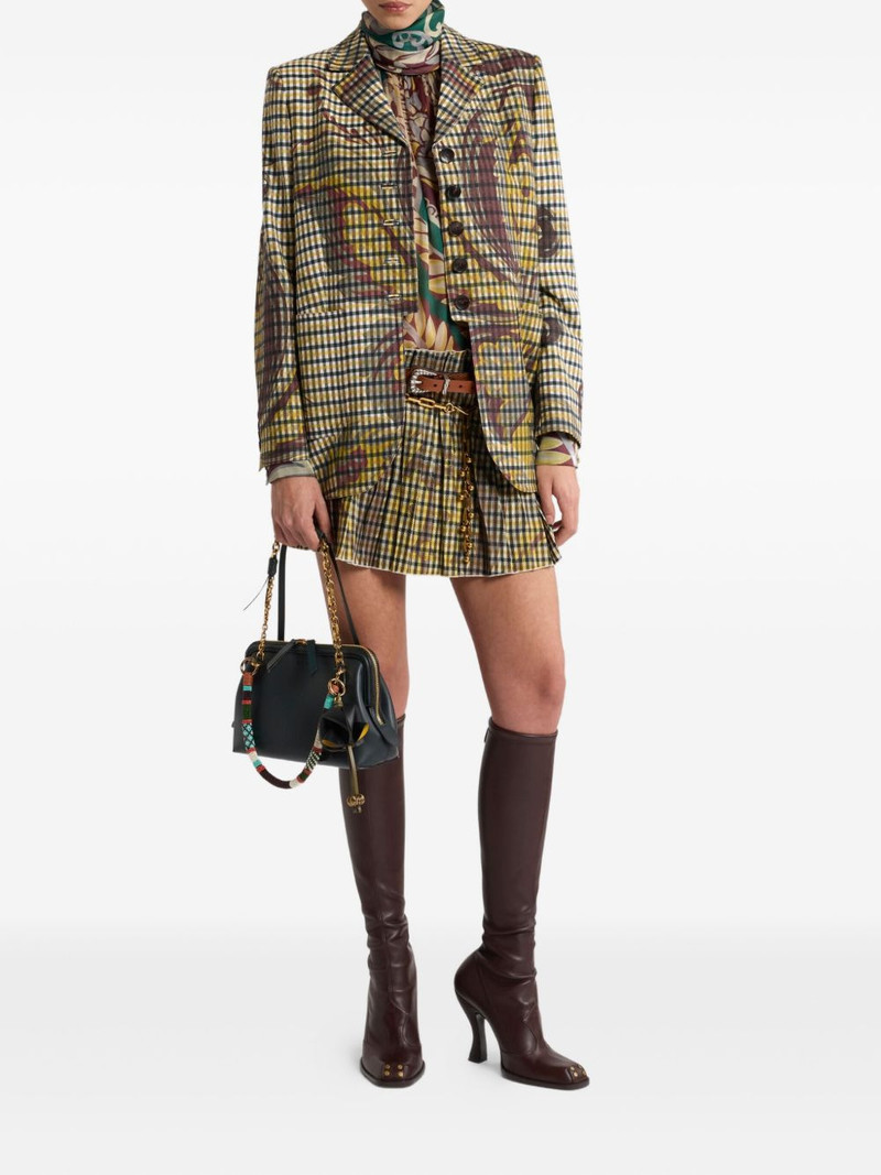 Etro gingham floral-print jacket outlook